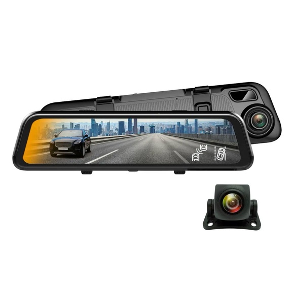 Rexing - M2 2K Front and Rear Mirror Dash Cam with Smart BSD ADAS GPS - Black - Picture 2 of 10